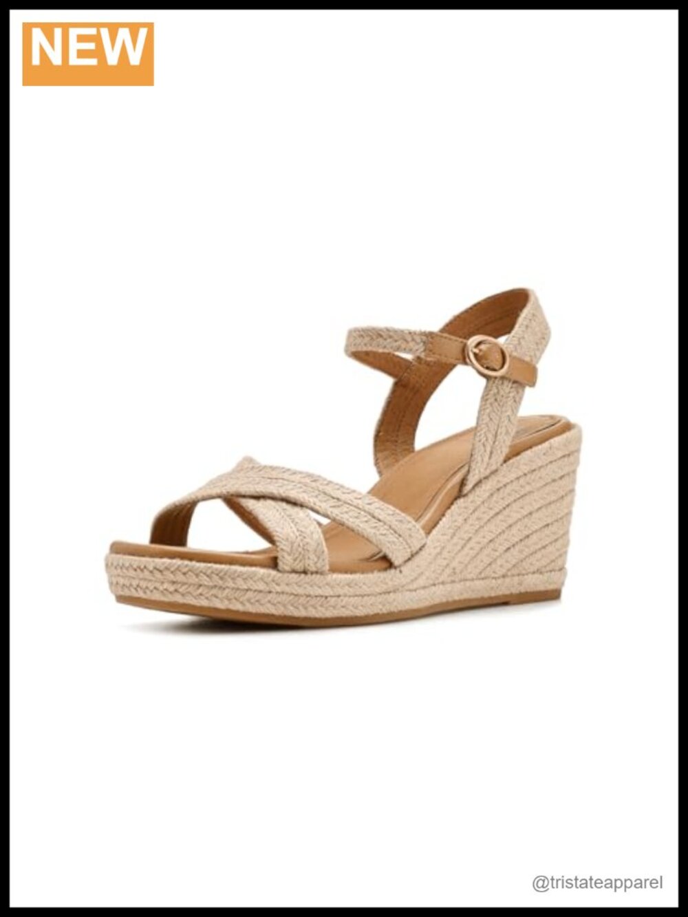 Women's Leather Wedge Sandals Newbury Ankle Strap Hook Loop